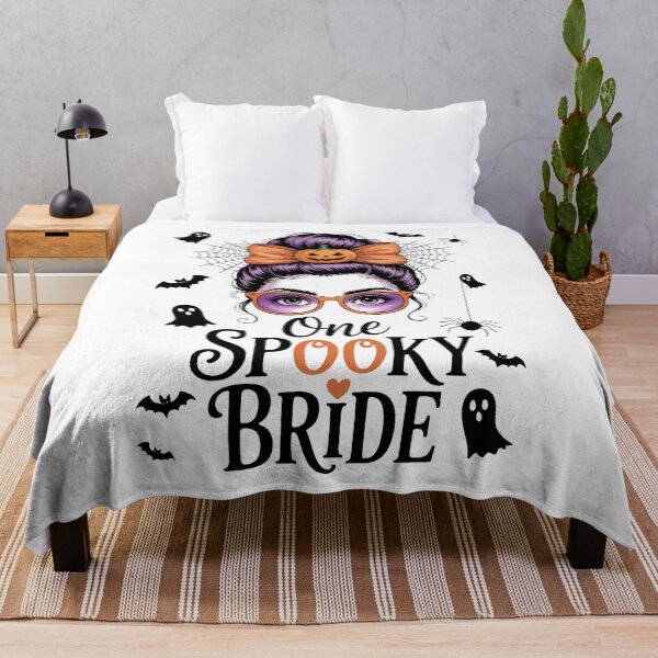 Item preview, One Spooky Bride Halloween Messy Bun Witchy Monster Pumpkin designed and sold by HellD3vil-Art.