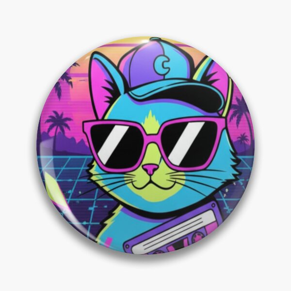 Item preview, 90s Cassette Cat Sticker Neon Retro Vaporwave Kitty designed and sold by Neko-Doodle-co.