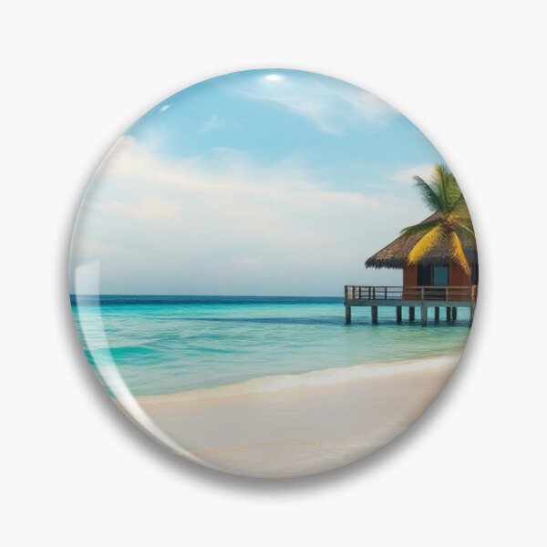 Item preview, Idyllic Tropical Overwater Bungalow Beach Scene designed and sold by Vida e Arte.
