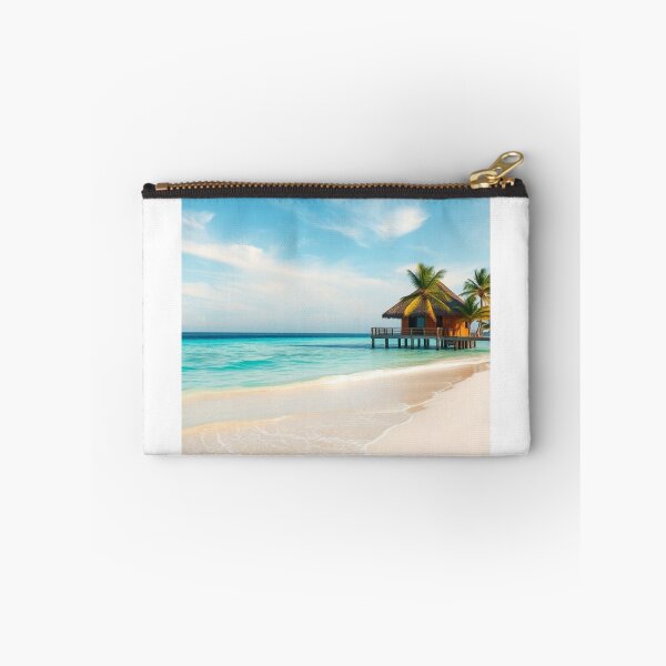 Item preview, Idyllic Tropical Overwater Bungalow Beach Scene designed and sold by Vida e Arte.