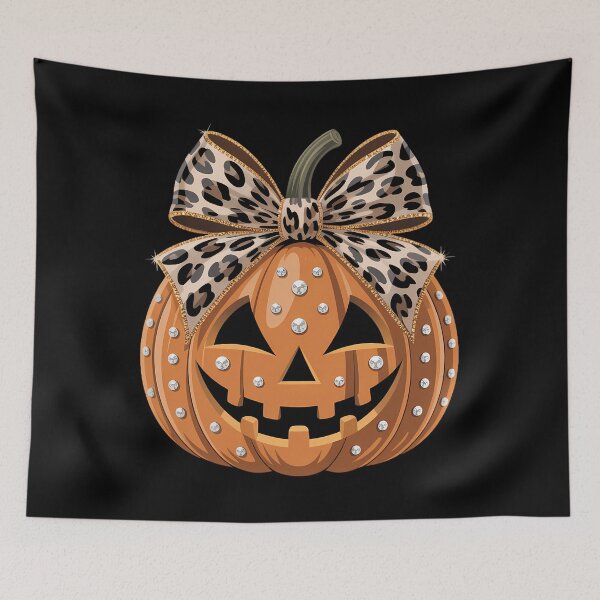 Item preview, Pumpkin Leopard Coquette Bow Girly Halloween designed and sold by HellD3vil-Art.