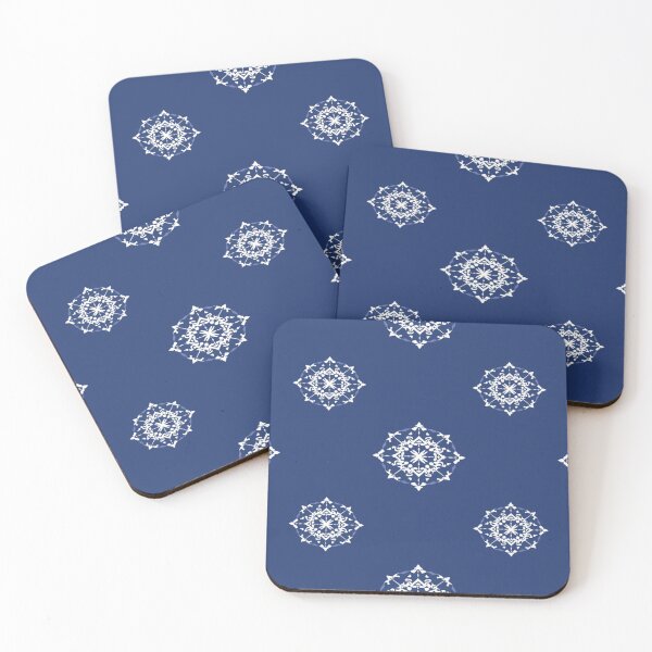 Item preview, White Geometric Design Pattern On Navy Blue Background designed and sold by burbankdesigns.