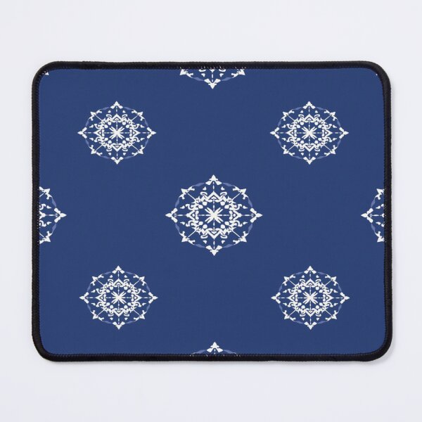 Item preview, White Geometric Design Pattern On Navy Blue Background designed and sold by burbankdesigns.