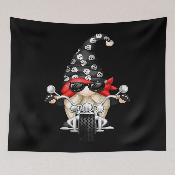 Item preview, Skull Biker For Xmas Matching Couple With Funny Garden Gnome 		 designed and sold by munilsiderf.