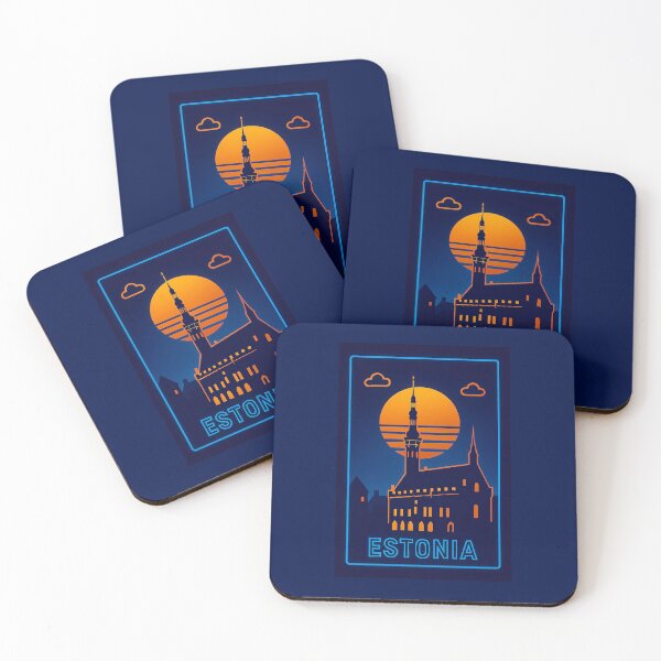 Aperçu de l'œuvre Estonie Neon Travel créée et vendue par Thistle-TShop.