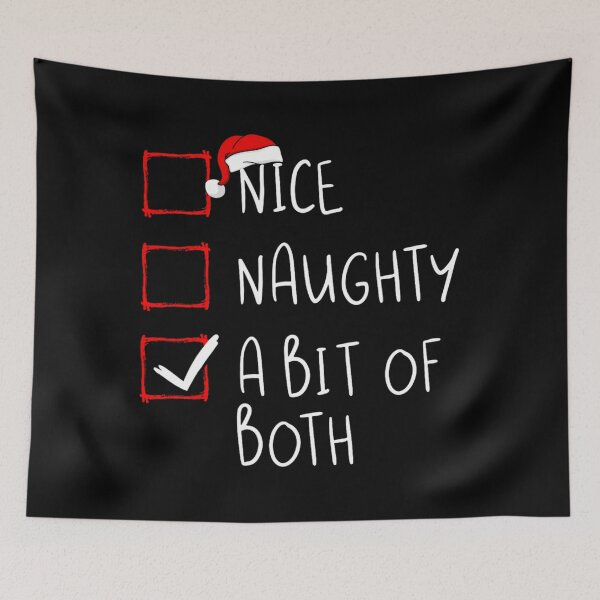 Item preview, Nice Naughty A Bit Of Both Christmas List Xmas Santa Claus 		 designed and sold by kobsjacash.