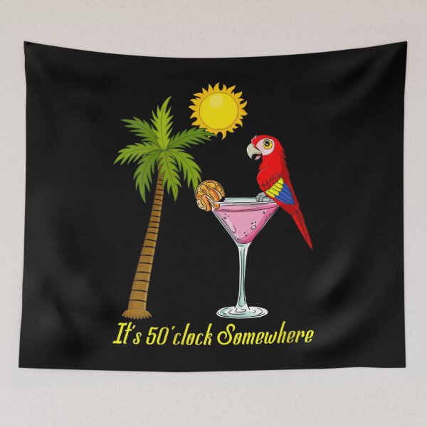 Item preview, 	s It's 5 O'clock Somewhere Funny Parrots Design Vacation Tee 	 		 designed and sold by budajeideth.