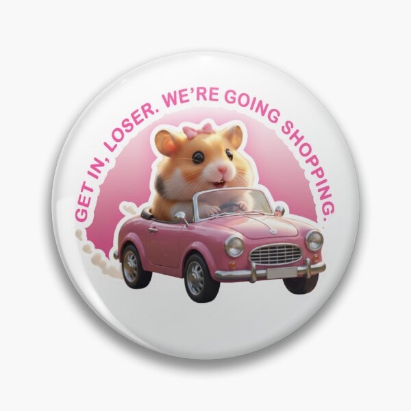 Item preview, Get In Loser – Cute Hamster in Pink Car designed and sold by GingerLabz.