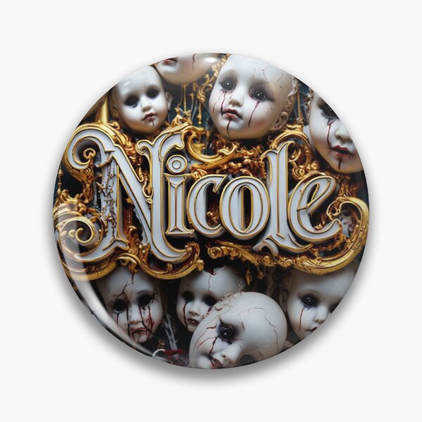 Item preview, Nicole – Golden frame with spooky doll heads designed and sold by Antik by Schulz.