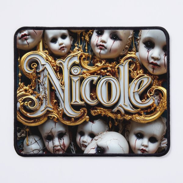 Item preview, Nicole – Golden frame with spooky doll heads designed and sold by Antik by Schulz.