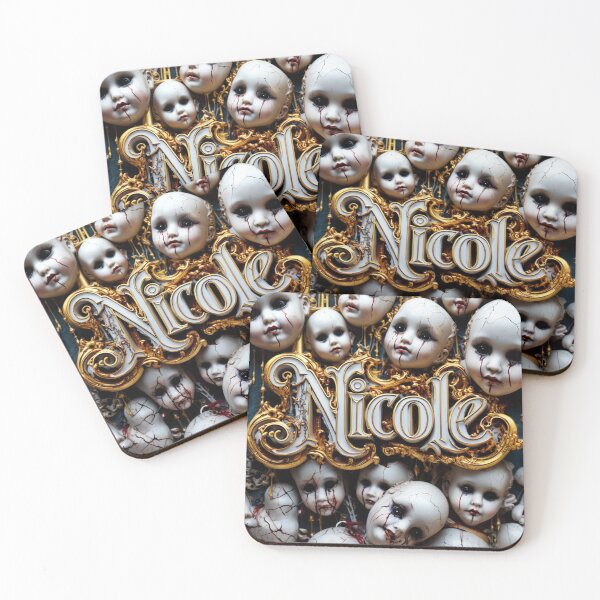 Item preview, Nicole – Golden frame with spooky doll heads designed and sold by Antik by Schulz.