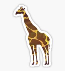 Giraffe Brown and Yellow Print Sticker