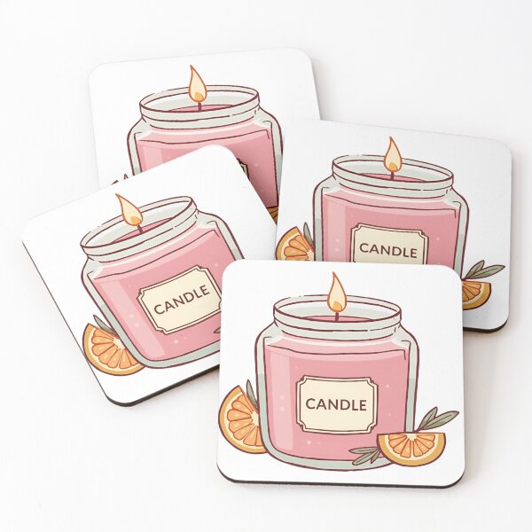 Item preview, Cozy Pink Scented Candle Illustration – Aesthetic Citrus Jar Candle Art designed and sold by ArtSparkCo.