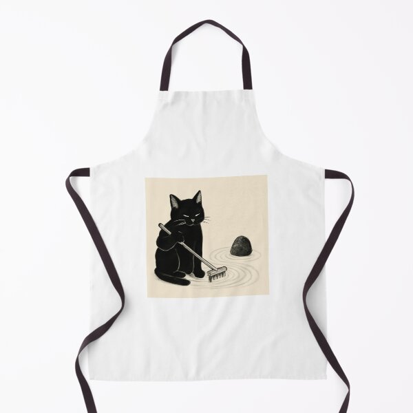 Item preview, Black Cat Meditating in a Zen Garden　禅の庭で心を鎮める黒猫 designed and sold by TakaArtWorks.