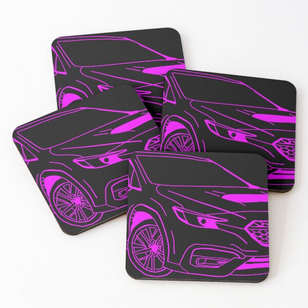 Item preview, Neon Pink VB WRX Sedan car Line Art designed and sold by knxwone.