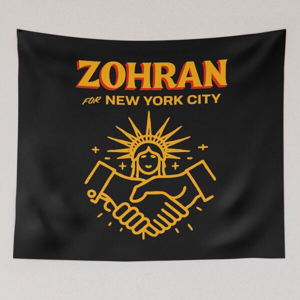 Item preview, Zohran Mamdani designed and sold by Tiar-Kin.