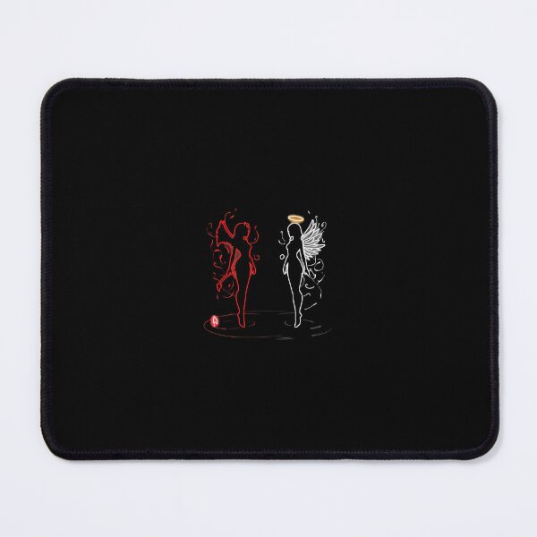 Item preview, Angel and Devil Duality Silhouette in Neon Glow Minimalist Illustration designed and sold by PixelVibe782.