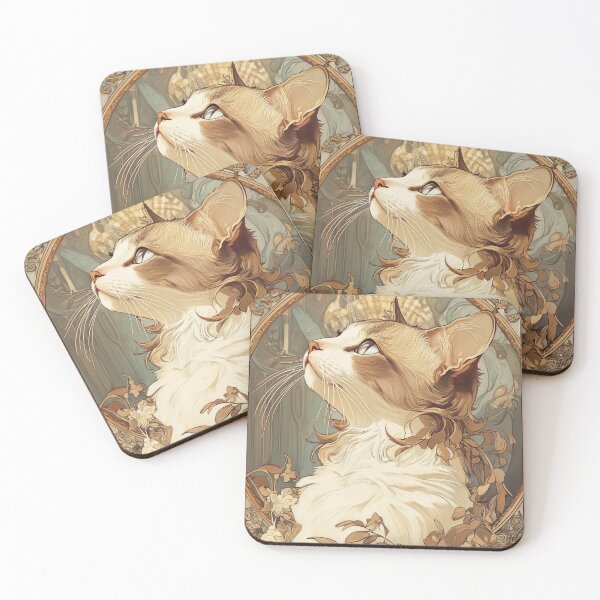Item preview, Cats of Art Nuvo | Siamese cat_01 designed and sold by TailTalesJP.