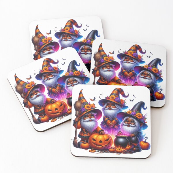 Item preview, Afro Halloween Gnomes | Melanin Wizards with Pumpkins | Spooky Fall Art designed and sold by Lulunza.
