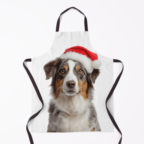 Item preview, Australian Shepherd dog with Christmas Hat – Festive Aussie dog Xmas Design designed and sold by LazyOwlStore.