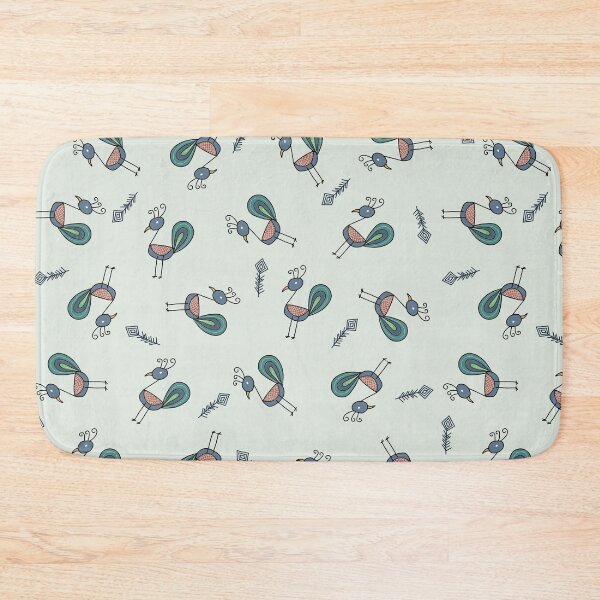 Item preview, Boho Peacock Seamless Pattern – Folk Art Bird Design designed and sold by  Boho Vibes Studio.