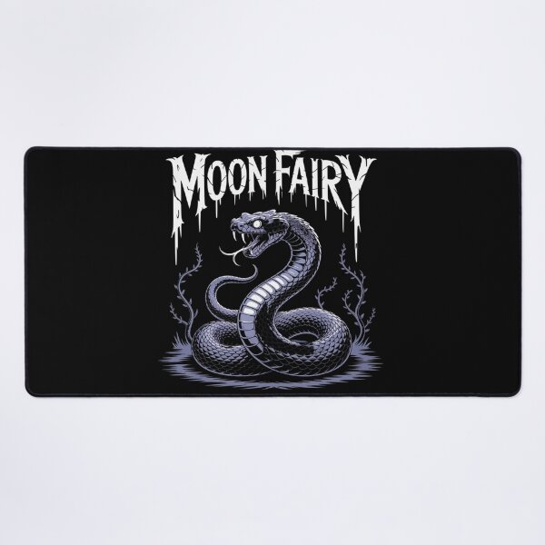 Artikelvorschau, Moon Fairy Snake – Gothic Dark Fantasy Serpent with Dripping Text Design entworfen und verkauft von WitchyWhisper.