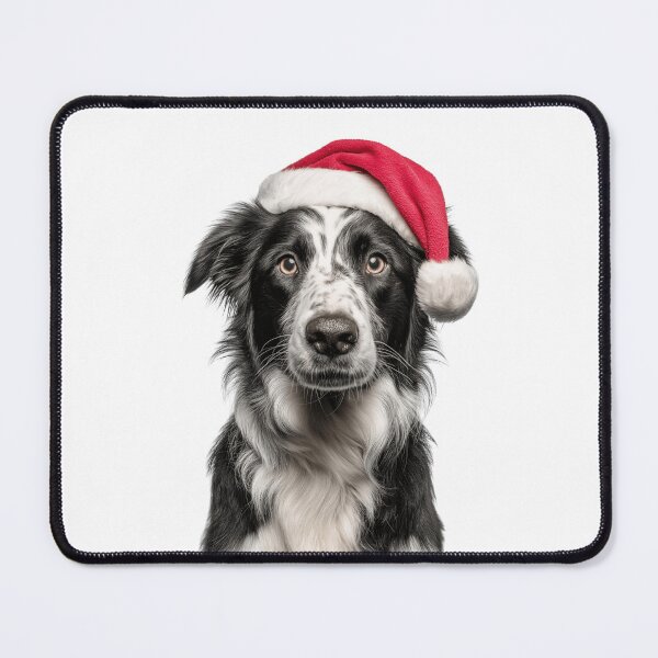 Item preview, Border Collie with Christmas Hat – Festive Border Collie Xmas Design designed and sold by LazyOwlStore.