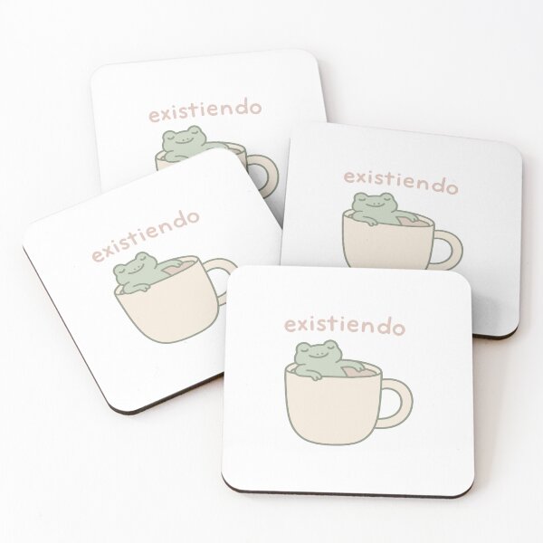 Item preview, Minimalist frog drinking kawaii coffee designed and sold by Yuliik.