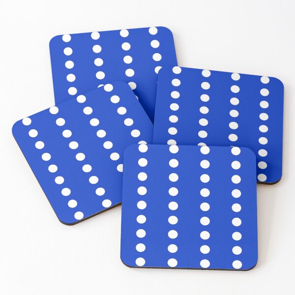 Item preview, White Line Polka Dots on Cobalt Blue  designed and sold by POLKAIWERX.