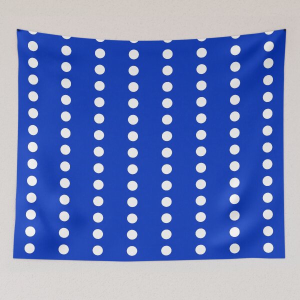 Item preview, White Line Polka Dots on Cobalt Blue  designed and sold by POLKAIWERX.