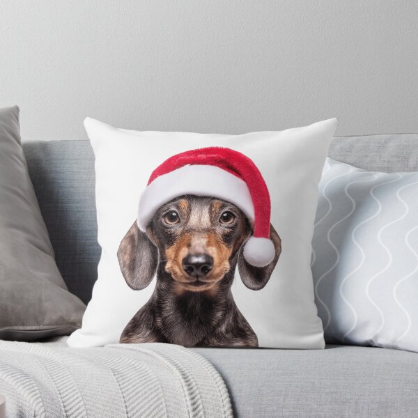 Item preview, Dachshund dog with Christmas Hat – Festive Dachshund Xmas Design designed and sold by LazyOwlStore.