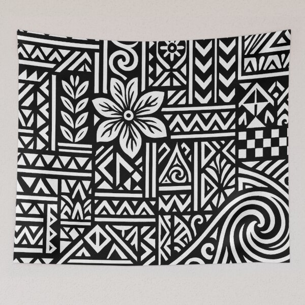 Item preview, Polynesian Tribal Pattern - Black & White designed and sold by Myra365Art.