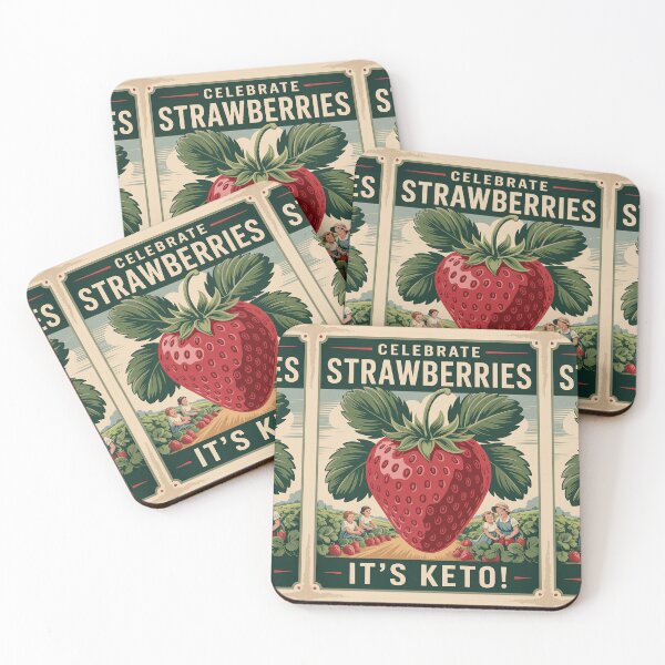 Item preview, Celebrate Strawberries — Retro Keto-Friendly Fruit Poster designed and sold by Loving Nature Gifts.