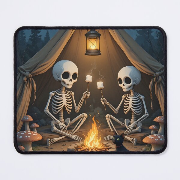 Item preview, Skeletons Camping Night – Spooky Halloween Illustration designed and sold by wildexperience.
