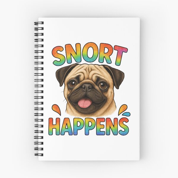 Item preview, Funny Snort Happens Pug Dog with Rainbow Text Artwork for Dog Lovers designed and sold by SvgmagicArt.