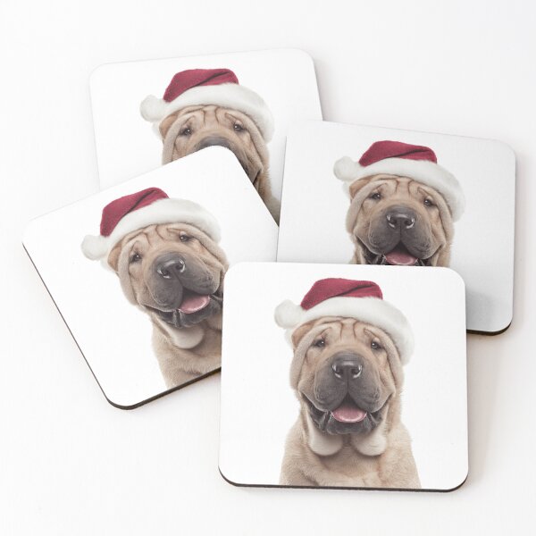 Item preview, Shar-Pei dog with Christmas Hat – Festive Shar-Pei Xmas Design designed and sold by LazyOwlStore.