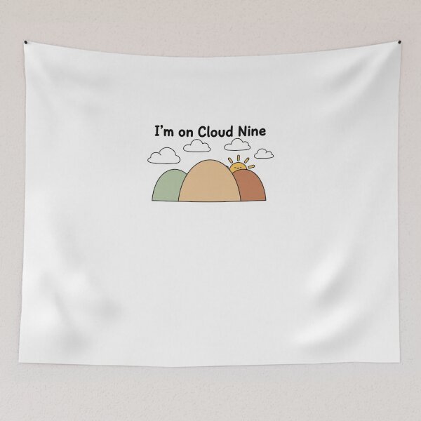 Item preview, "Minimal Hills with 'I'm on Cloud Nine' Quote" designed and sold by Happyfreedom.