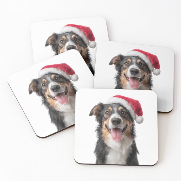 Item preview, Collie dog with Christmas Hat – Festive Collie Xmas Design designed and sold by LazyOwlStore.