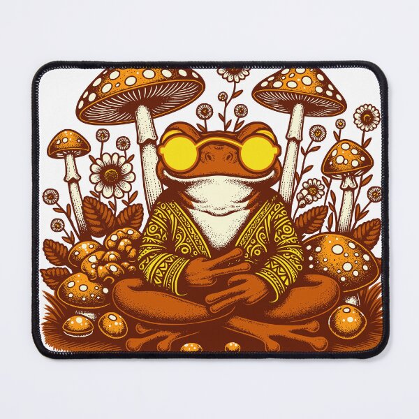 Item preview, Trippy Frog Mushroom Art – Psychedelic Frog with Sunglasses, Hippie Cottagecore Toad Design for Nature & Mushroom Lovers designed and sold by Graphic Botique.