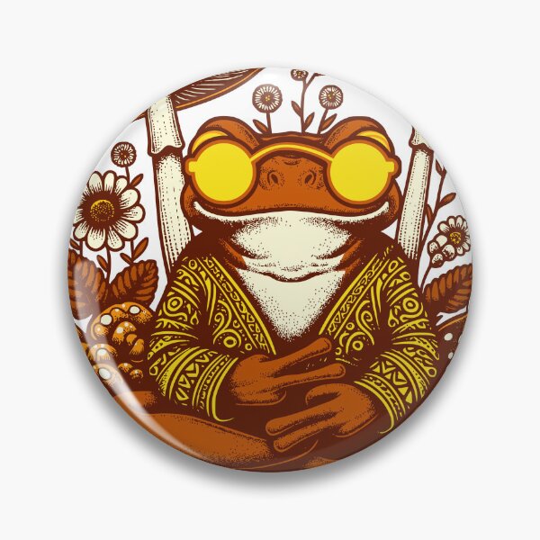 Item preview, Trippy Frog Mushroom Art – Psychedelic Frog with Sunglasses, Hippie Cottagecore Toad Design for Nature & Mushroom Lovers designed and sold by Graphic Botique.