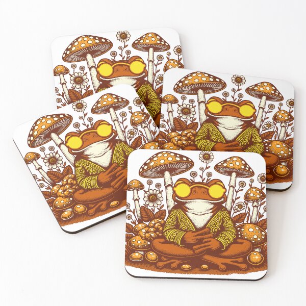 Item preview, Trippy Frog Mushroom Art – Psychedelic Frog with Sunglasses, Hippie Cottagecore Toad Design for Nature & Mushroom Lovers designed and sold by Graphic Botique.