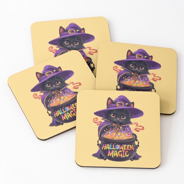 Item preview, Adorable Halloween Cat Witch Candy Cauldron designed and sold by MyWittyThings.