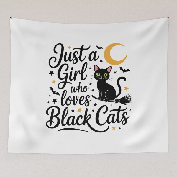 Item preview, Just a Girl Who Loves Black Cats – Cute Witchy Moon and Stars Halloween Design designed and sold by WitchyWhisper.