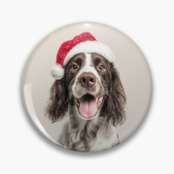 Item preview, English Springer Spaniel dog with Christmas Hat – Festive English Springer Spaniel Xmas Design designed and sold by LazyOwlStore.