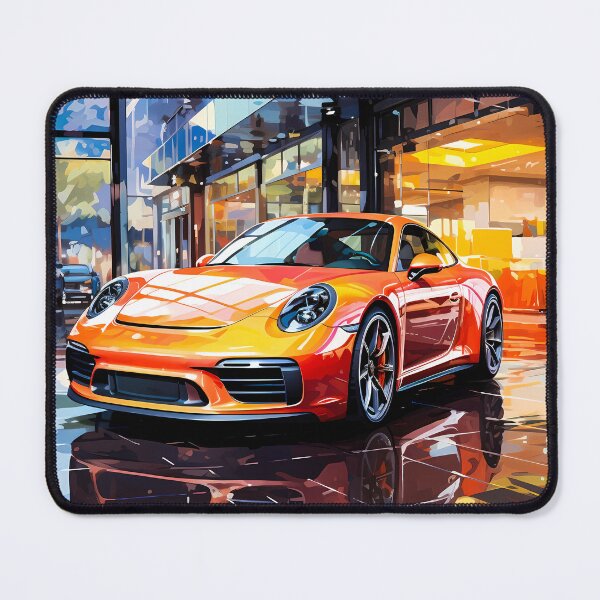 Item preview, Iconic Sports Car Reflected In Glass Of Modern Showroom designed and sold by RevUpDesign.
