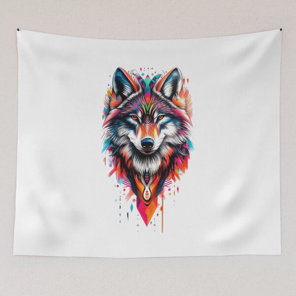 Item preview, Wolf Spirit Animal Artwork - Mystical Wild Wolf Art - Spiritual Animal Totem Design - Nature Wildlife Illustration designed and sold by Lineesh Kumar.