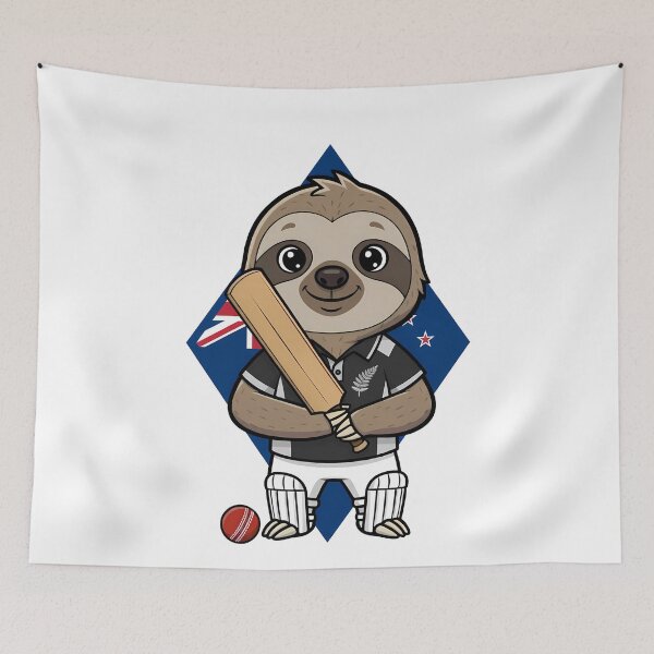 Item preview, New Zealand Cricket Sloth Sports Fan designed and sold by k3rstman1.