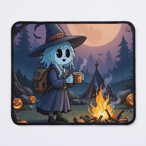 Item preview, Witch Ghost Camping with Cocoa – Halloween Campfire designed and sold by wildexperience.