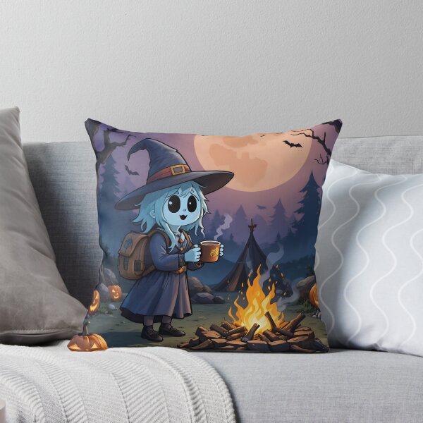 Item preview, Witch Ghost Camping with Cocoa – Halloween Campfire designed and sold by wildexperience.