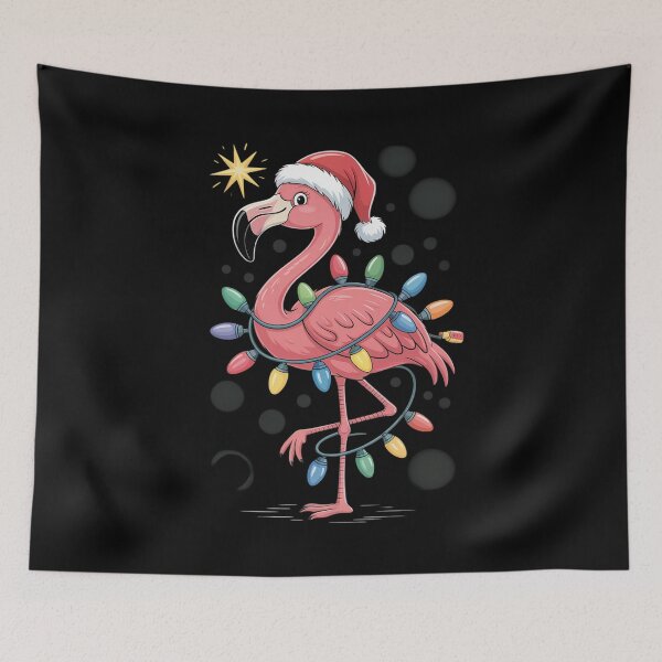 Item preview, Pink Flamingo in Santa Hat Christmas designed and sold by HaileyRobel.